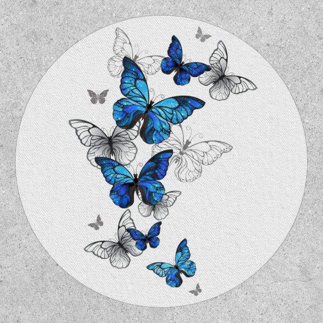Blue Flying Butterflies Morpho Patch (Front)