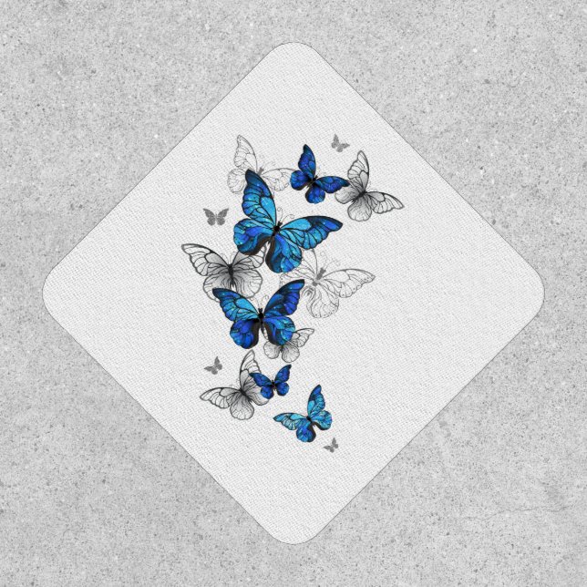 Blue Flying Butterflies Morpho Patch (Front)