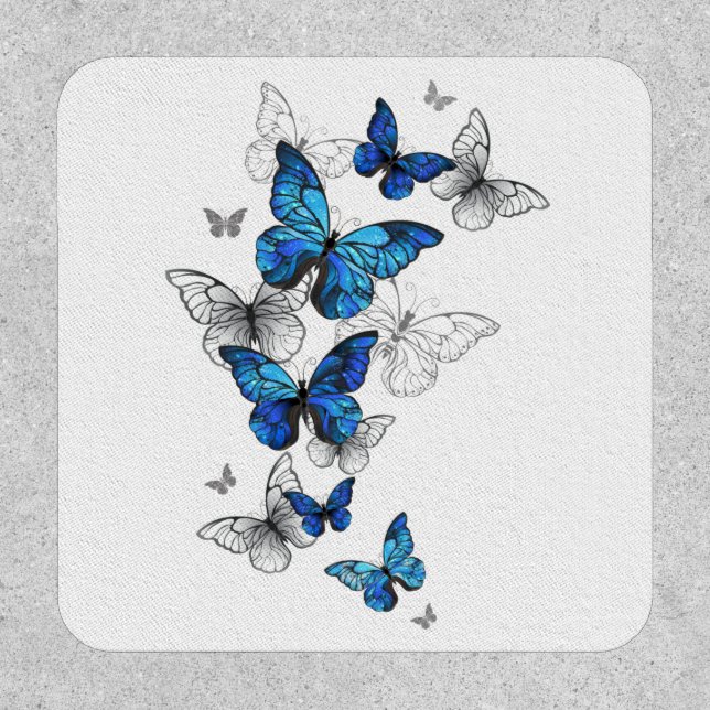 Blue Flying Butterflies Morpho Patch (Front)