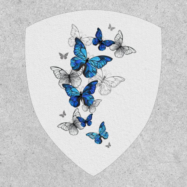 Blue Flying Butterflies Morpho Patch (Front)