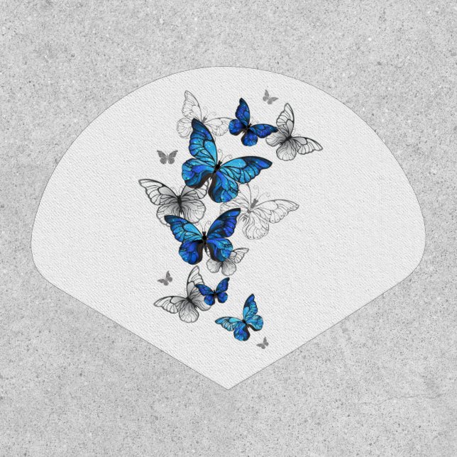Blue Flying Butterflies Morpho Patch (Front)