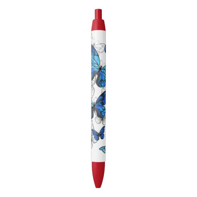Blue Flying Butterflies Morpho Pen (Front Vertical)