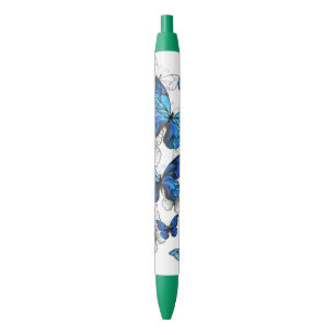 Blue Flying Butterflies Morpho Pen