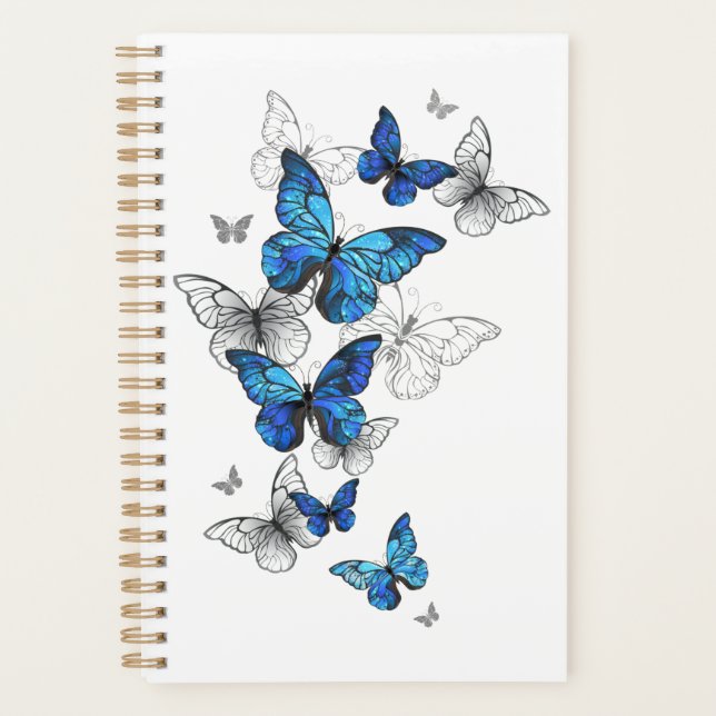 Blue Flying Butterflies Morpho Planner (Front)