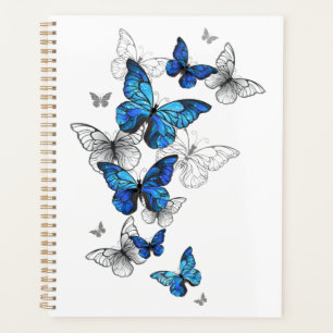 Blue Flying Butterflies Morpho Planner