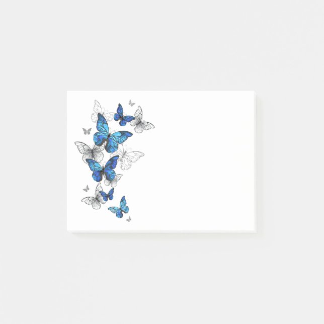 Blue Flying Butterflies Morpho Post-it Notes (Front)
