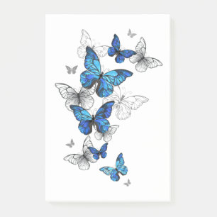 Blue Flying Butterflies Morpho Post-it Notes