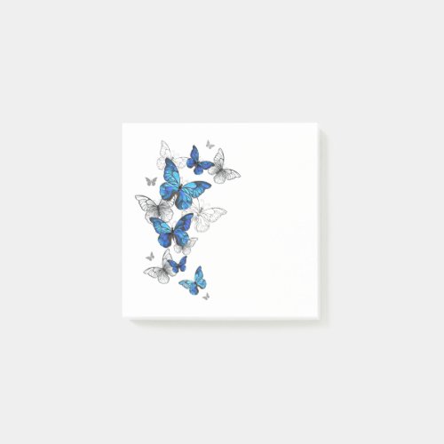 Blue Flying Butterflies Morpho Post_it Notes