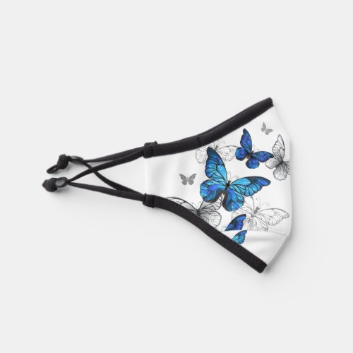 Blue Flying Butterflies Morpho Premium Face Mask