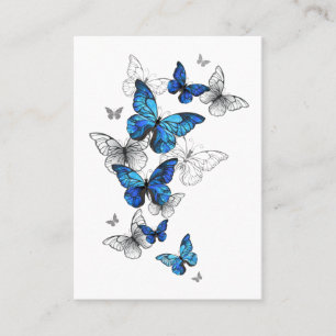 Blue Flying Butterflies Morpho Referral Card