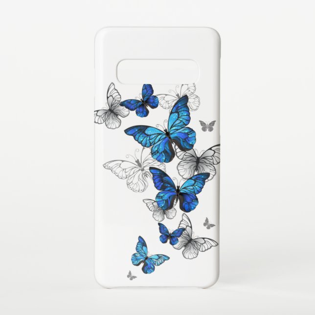 Blue Flying Butterflies Morpho Samsung Galaxy Case (Back)