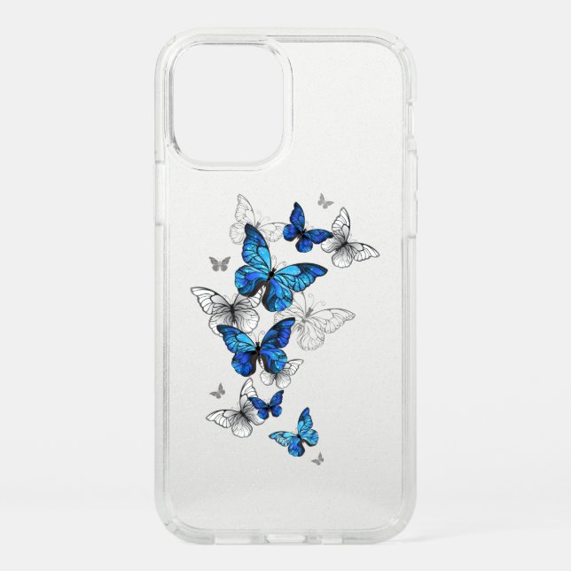 Blue Flying Butterflies Morpho Speck iPhone 12 Pro Case (Front)