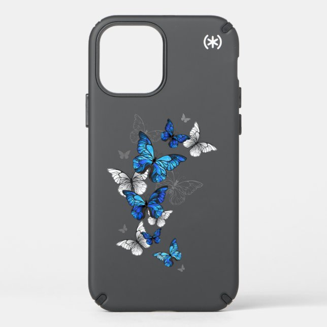 Blue Flying Butterflies Morpho Speck iPhone 12 Pro Case (Front)