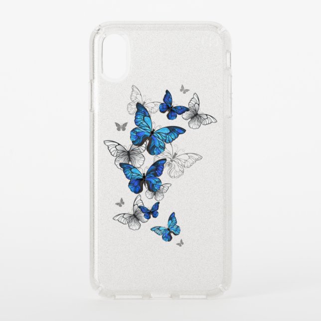 Blue Flying Butterflies Morpho Speck iPhone XS Max Case (Front)