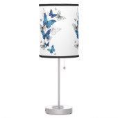 Blue Flying Butterflies Morpho Table Lamp (Left)