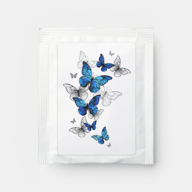 Blue Flying Butterflies Morpho Tea Bag Drink Mix (Front)