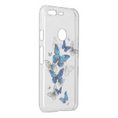 Blue Flying Butterflies Morpho Uncommon Google Pixel Case (Back/Right)
