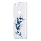 Blue Flying Butterflies Morpho Uncommon Google Pixel Case (Back/Left)