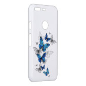 Blue Flying Butterflies Morpho Uncommon Google Pixel Case (Back/Right)