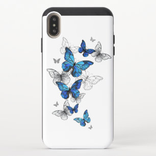 Blue Flying Butterflies Morpho iPhone XS Max Slider Case