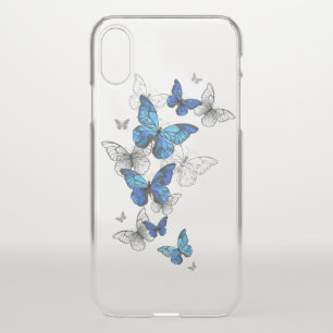 Blue Flying Butterflies Morpho iPhone XS Case