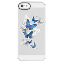 Blue Flying Butterflies Morpho Permafrost iPhone SE/5/5s Case