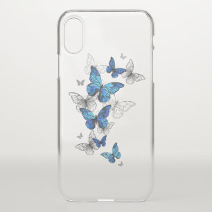 Blue Flying Butterflies Morpho iPhone X Case
