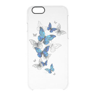 Blue Flying Butterflies Morpho Clear iPhone 6/6S Case