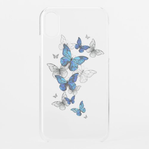 Blue Flying Butterflies Morpho iPhone XR Case