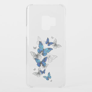 Blue Flying Butterflies Morpho Uncommon Samsung Galaxy S9 Case
