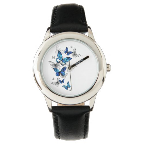 Blue Flying Butterflies Morpho Watch