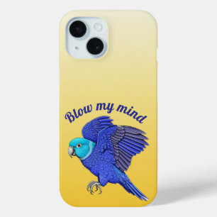 Blue Flying Parrot Yellow Graphic iPhone 15 Case