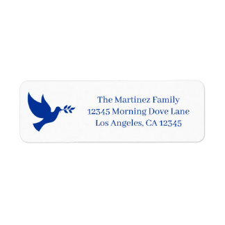 Blue Flying Peace Dove Label