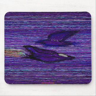 Blue flying things mouse pad