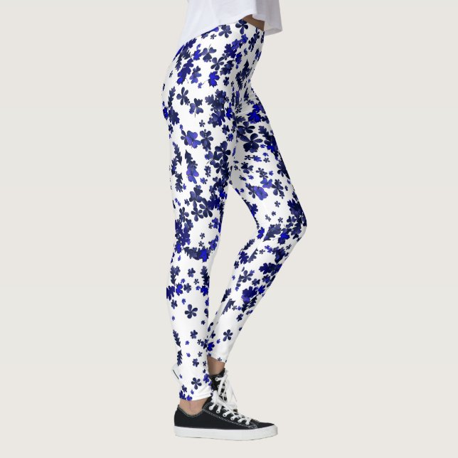 Blue Foliage Leggings (Right)