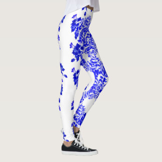 Blue Foliage Leggings