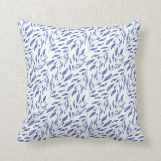 Blue Foliage Throw Pillow