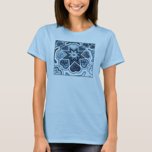 Blue Folk Art Heart Ladies' T-shirt