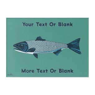 Blue Folk Art Trout/Salmon