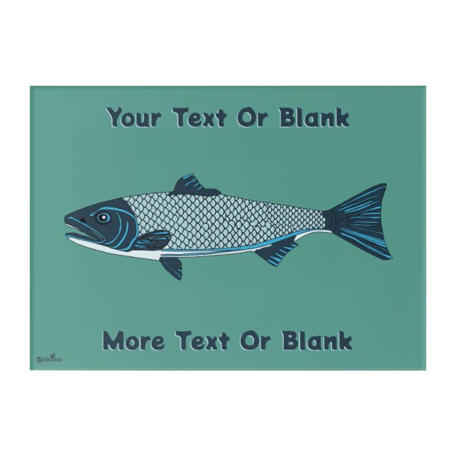 Blue Folk Art Trout/Salmon (Front)