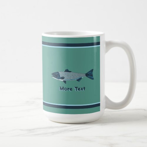 Blue Folk Art TroutSalmon Coffee Mug