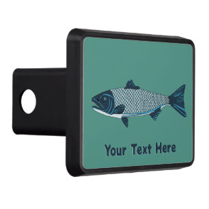 Blue Folk Art Trout/Salmon Hitch Cover