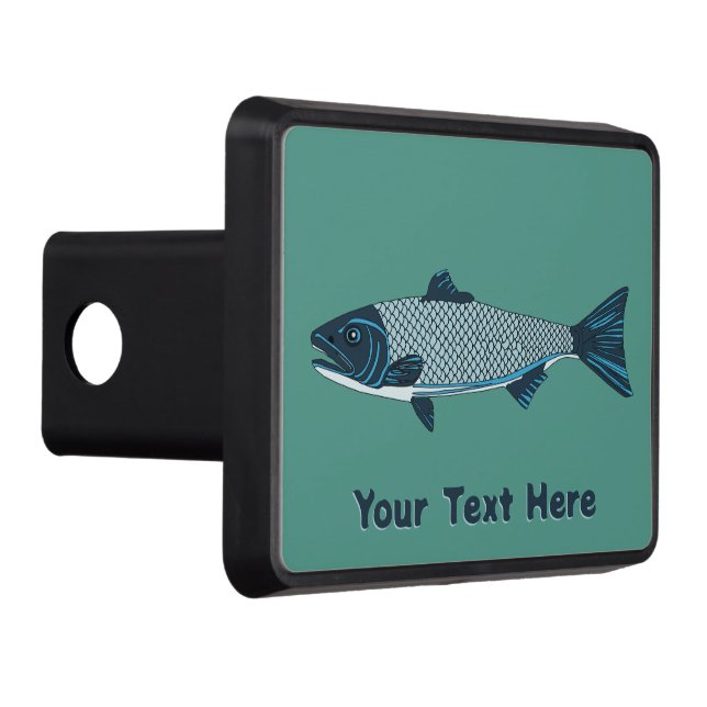 Blue Folk Art Trout/Salmon Hitch Cover (Right)