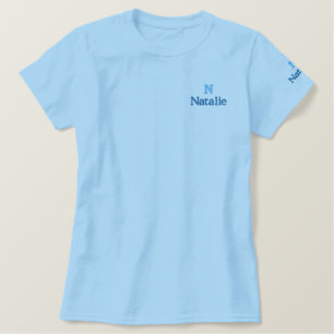 blue  fonts-  personalized embroidered shirt