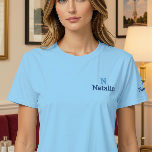 blue  fonts-  personalized embroidered shirt