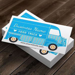Blue Food Truck Business Card