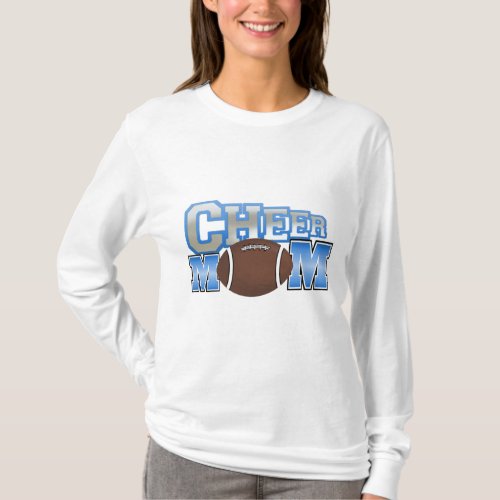 Blue Football Cheer Mom T_Shirt