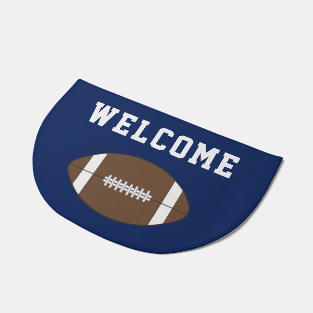 Blue Football Doormat  (Angled)