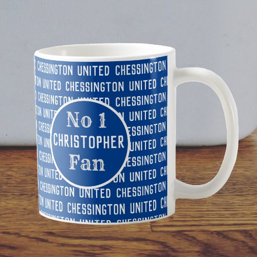 Blue Football Fan or Football Supporter Coffee Mug