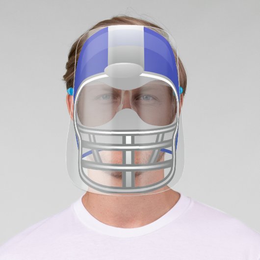 Blue Football Helmet Face Shield (Insitu)